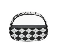 GreatRise Bianco e Nero Trousse Cosmetico Donna Impermeabile Trucco Borsa Da Viaggio Leopard Cosmetici Borsa Borsa Da Lavaggio Borse A Quadri Organizzatore Portatile Sacchetto Da, Griglia #3