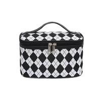 GreatRise Bianco e Nero Trousse Cosmetico Donna Impermeabile Trucco Borsa Da Viaggio Leopard Cosmetici Borsa Borsa Da Lavaggio Borse A Quadri Organizzatore Portatile Sacchetto Da, #1-diamante
