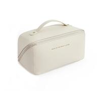 GreatRise Borsa cosmetica da viaggio in PU Leader Make up borsa impermeabile borsa da toilette portatile organizer per cosmetici grande capacità borsa da viaggio portatile per donne, mamma, bianco