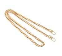 GreatRise Catena per borse in metallo, 7,5 mm/9 mm di larghezza, tracolla per borse, catena di ricambio con anelli a D per portafoglio, borsa a tracolla, oro chiaro, 100 cm