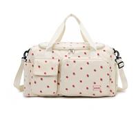 GreatRise Cord Borsa sportiva da donna con scomparto bagnato e scomparto per scarpe e tracolla rimovibile, grande bagaglio a mano, borsa da viaggio, motivo fragole, borsa da nuoto per viaggi, sport