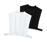 GreatRise Donne Rimovibile Collare Metà Camicia Camicia Inserto Camicetta Collo Collo Alto Collo Dickey Colletto Detachable Fake Camicia per Donne Ragazze Ufficio, bianco / nero, Taglia unica