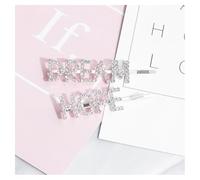 GreatRise Fermaglio per capelli con strass a forma di lettera piccola, piatta, a forma dritta, con brillantini, per donne e ragazze