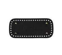 GreatRise Fondo per borsa a maglia, 20 x 9 cm, ovale, in pelle PU, con fori all'uncinetto, in similpelle, per fai da te, borsa a tracolla, colore nero, 1 pezzo