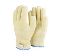 GreatRise Guanti da barbecue resistenti al calore fino a 500 °C, in aramide ignifugo, antiscivolo, da forno, da cucina, per barbecue, da cucina, colore: giallo, 2 = 26 cm