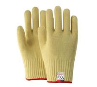GreatRise Guanti da barbecue resistenti al calore fino a 500 °C, in aramide ignifugo, antiscivolo, da forno, da cucina, per barbecue, da forno, gialli, 1 = 26 cm