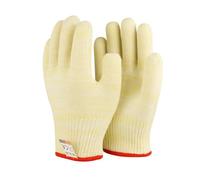 GreatRise Guanti da barbecue resistenti al calore fino a 500 °C, in aramide ignifugo, antiscivolo, da forno, da cucina, per barbecue, da forno, gialli, 2 = 24 cm