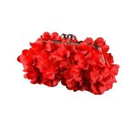 GreatRise pochette da donna con fiori in raso, elegante borsa da sposa alla moda, borsa a tracolla con catena, Kisslock, borsa a tracolla per matrimoni, balli, feste, colore rosso
