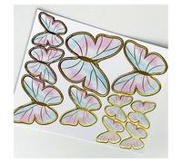 GreatRise Set di 20 decorazioni per torte 3D a forma di farfalla, per fai da te, 3D, decorazione per torte, compleanno, decorazione per torte, per feste, battesimi, dolci, cupcake, topper #5, rosa