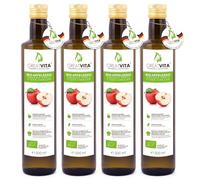 GreatVita - Aceto di sidro di mele, 4 x 500 ml, naturale e non filtrato con madre di aceto, la stampa può variare