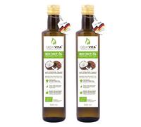 GreatVita Bio MCT Olio a base di olio di cocco 2 x 500 ml | 60% acido caprilico (C8) e 40% acido caprico (C10) acidi grassi | 100% puro olio MCT insapore - senza zucchero, senza OGM