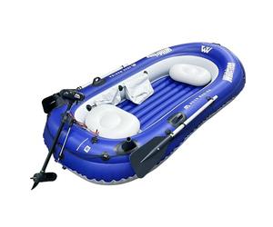 Greatwhite Gommone da 283 cm, con motore elettrico da 180 W, 12 V, 2 supporti per canna da pesca