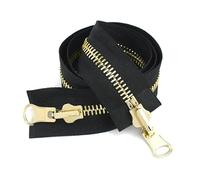 GREB 5# 8# 60-120 cm Cerniera di Apertura con cursore Rotante in Metallo Cerniera Reversibile a Doppia Faccia,Oro Nero,No8,90cm