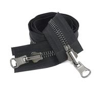 GREB 5# 8# 60-120 cm Cerniera di Apertura con cursore Rotante in Metallo Cerniera Reversibile a Doppia Faccia,Pistola Nera,No5,70cm