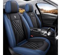 GREB Coprisedili per Auto per Jaguar XJ/XJL X351 Saloon Sedan 2009-2015 2016 2017 2018 2019 2020, PU Anteriore Posteriore Impermeabili Antiscivolo Traspirante Seat Cover Auto,F Black-Blue