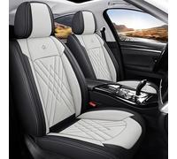 GREB Coprisedili per Auto per Mazda 2 Type DE/DJ/XP21/DY 2008-2020 2021 2022 2023 2024 2025, PU Anteriore Posteriore Impermeabili Antiscivolo Traspirante Seat Cover Auto, E Black-Beige