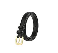 GREB Moda vera pelle lega fibbia ad ardiglione cintura nera accessori jeans donna cintura sottile coreana estate studentesca,Nero,95