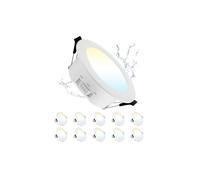 Grebeam 10 Pezzi Faretti LED da Incasso per Cartongesso 5W, IP44 Fari da Soffitto, Regolabile Bianco Caldo/Bianco Neutro/Bianco Freddo, Faretti LED 68mm per Bagno Cucina Soggiorno