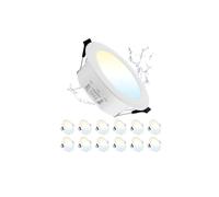 Grebeam 12 Pezzo Faretti LED da Incasso per Cartongesso 5W, IP44 Fari da Soffitto, Regolabile Bianco Caldo/Bianco Neutro/Bianco Freddo, Faretti LED 68mm per Bagno Cucina Soggiorno