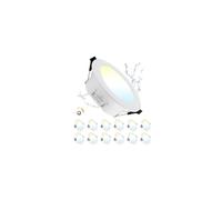 Grebeam 12 Pezzo Faretti LED da Incasso per Cartongesso Dimmerabili 12W, Fari da Soffitto, Regolabile Bianco Caldo/Bianco Neutro/Bianco Freddo, IP44 Fari Incassati LED per Bagno, Ø123-133mm Foro
