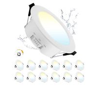 Grebeam 12 Pezzo Faretti LED da Incasso per Cartongesso Dimmerabili 5W, IP44 Fari da Soffitto, Regolabile Bianco Caldo/Bianco Neutro/Bianco Freddo, Faretti LED 68mm per Bagno Cucina Soggiorno