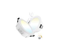 Grebeam 2 Pezzo Faretti LED da Incasso per Cartongesso Dimmerabili 12W, Fari da Soffitto, Regolabile Bianco Caldo/Bianco Neutro/Bianco Freddo, IP44 Fari Incassati LED per Bagno, Ø123-133mm Foro