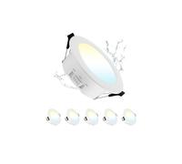 Grebeam 5 Pezzi Faretti LED da Incasso per Cartongesso 5W, IP44 Fari da Soffitto, Regolabile Bianco Caldo/Bianco Neutro/Bianco Freddo, Faretti LED 68mm per Bagno Cucina Soggiorno