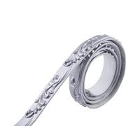 Greca Adesiva per Parete Decorazioni for la casa Striscia autoadesiva for pareti in PVC Battiscopa Soffitto Linea di stampaggio a parete decorativa for cornici adesive da 3D(Silver)