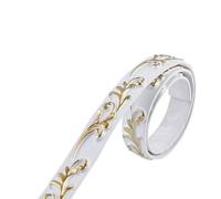 Greca Adesiva per Parete Decorazioni for la casa Striscia autoadesiva for pareti in PVC Battiscopa Soffitto Linea di stampaggio a parete decorativa for cornici adesive da 3D(White-Gold)