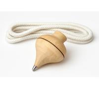 Greca Trottola di Legno Classica. Diametro: 6 cm. Altezza: 9 cm. Con spago. Per Bambini