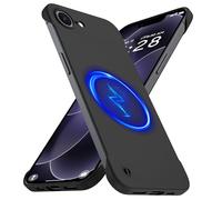 GRECAZO Custodia magnetica sottile per iPhone 17e/iPhone 16e da 6,1 pollici, compatibile con MagSafe, ultra sottile, senza cornice, opaca, rigida, minimalista, con cordino ad anello, antiscivolo