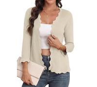 GRECERELLE Cardigan corto con bottoni, a maniche corte, trama a trecce, essenziale per la sera d'estate