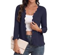 GRECERELLE Cardigan corto con bottoni, a maniche corte, trama a trecce, essenziale per la sera d'estate