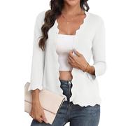 GRECERELLE Cardigan corto con bottoni, a maniche corte, trama a trecce, essenziale per la sera d'estate