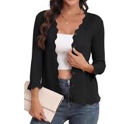 GRECERELLE Cardigan corto con bottoni, a maniche corte, trama a trecce, essenziale per la sera d'estate