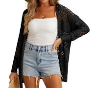 GRECERELLE - Cardigan da donna estivo leggero con apertura frontale a maglia a uncinetto da donna lungo, giacca a uncinetto per coprire la spiaggia per le vacanze, la piscina, la spiaggia e la festa