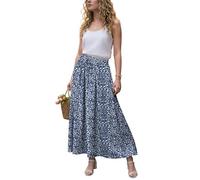 GRECERELLE Gonna estiva da donna, lunga, stile bohémien, linea ad A, elegante, maxi gonna estiva, abito da spiaggia, con tasche, leggera e ariosa