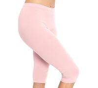 GRECERELLE Leggings Capri da donna a vita alta a 3/4 - Pantaloni da yoga morbidi ed elastici per il fitness, rosa chiaro, M