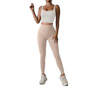 GRECERELLE Leggings da donna a vita alta, senza cuciture, per sollevamento del sedere, morbidi ed elastici, per allenamento, palestra, yoga, collant slim, Tè al latte., M