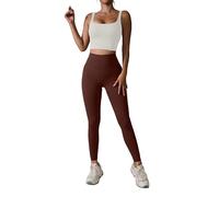 GRECERELLE Leggings da donna a vita alta, senza cuciture, per sollevamento del sedere, morbidi ed elastici, per allenamento, palestra, yoga, collant slim, Caffè Castagne, M