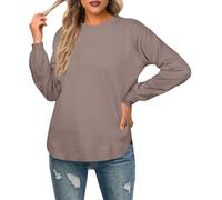 GRECERELLE Maglioni da donna a maniche lunghe leggeri girocollo casual morbidi lavorati a maglia per signore, Albicocca scura, L