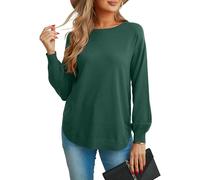 GRECERELLE Maglioni pullover da donna a maniche lunghe leggeri girocollo casual morbidi lavorati a maglia per signore, Turchese, M