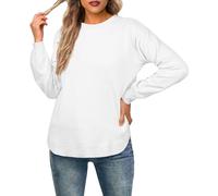 GRECERELLE Maglioni pullover da donna a maniche lunghe leggeri girocollo casual morbidi lavorati a maglia per signore, 02 Bianco, S