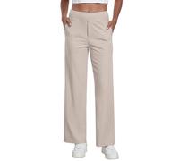 GRECERELLE Pantaloni a gamba larga da donna UK casual larghi elasticizzati leggeri per ufficio lavoro per uscire con 2 tasche laterali, cachi, S