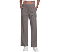 GRECERELLE Pantaloni da Yoga da Donna, a Gamba Larga, a Vita Alta, Elasticizzati, Grigio Chiaro di Luna, L