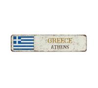 Grecia-Atene 10,2 x 45,7 cm cartelli in metallo personalizzati uomini caffè bar sala da pranzo decorazioni per la casa segni di stagno nazionale paese souvenir stradale garage cartelli per recinzione