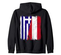 Grecia Austria Mezza Bandiera Greco Austria Patrimonio Felpa con Cappuccio
