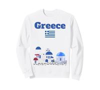 Grecia Bandiera Vacanza Souvenir Isole Cicladi architettura Felpa