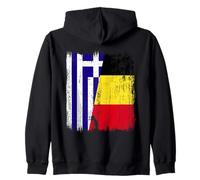 Grecia Belgio Mezza Bandiera Greca Belga Jersey Felpa con Cappuccio
