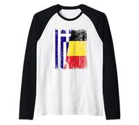Grecia Belgio Mezza Bandiera Greca Belga Jersey Maglia con Maniche Raglan